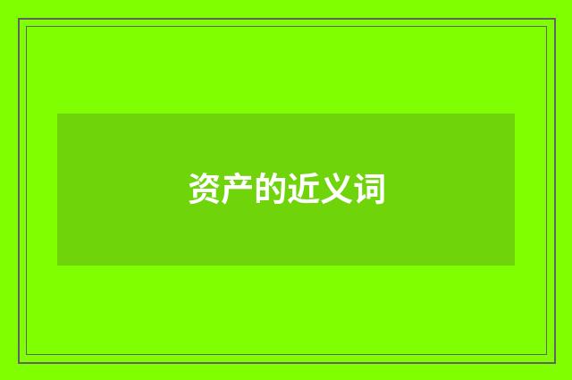 资产的近义词