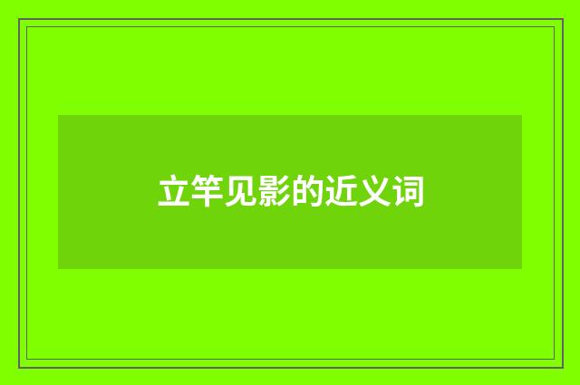 立竿见影的近义词