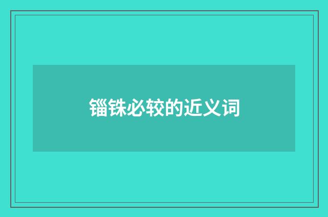 锱铢必较的近义词