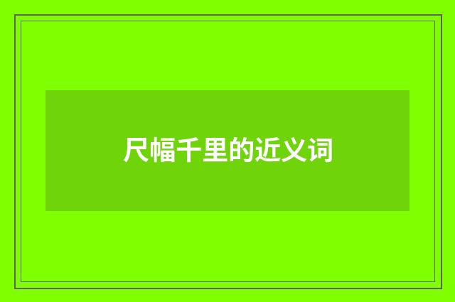尺幅千里的近义词