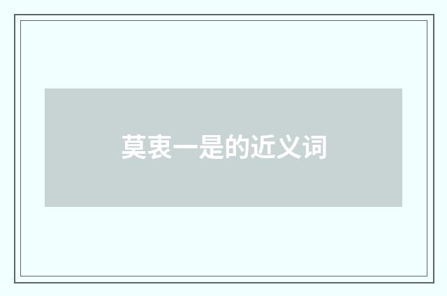 莫衷一是的近义词