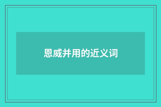 恩威并用的近义词