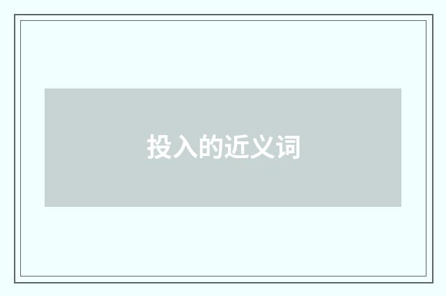 投入的近义词