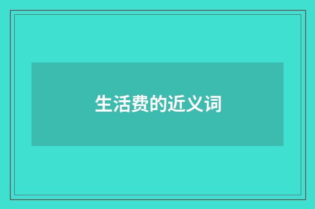 生活费的近义词
