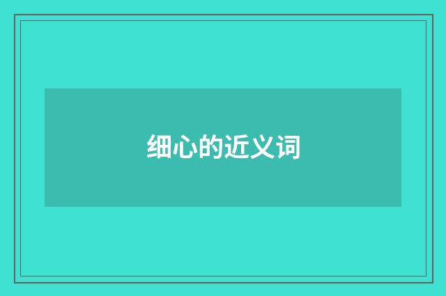 细心的近义词