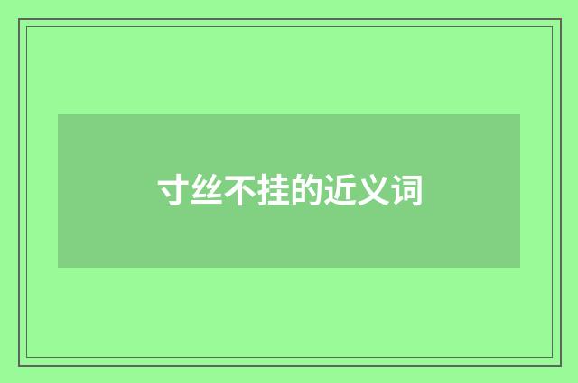 寸丝不挂的近义词