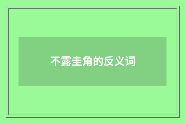 不露圭角的反义词