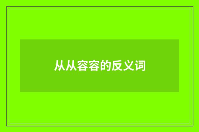 从从容容的反义词