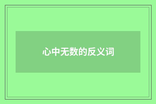 心中无数的反义词