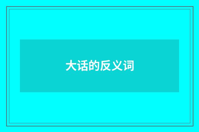 大话的反义词