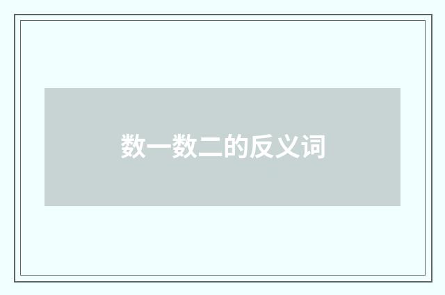 数一数二的反义词