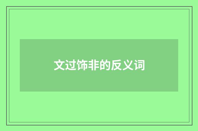 文过饰非的反义词
