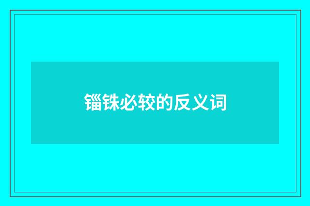 锱铢必较的反义词