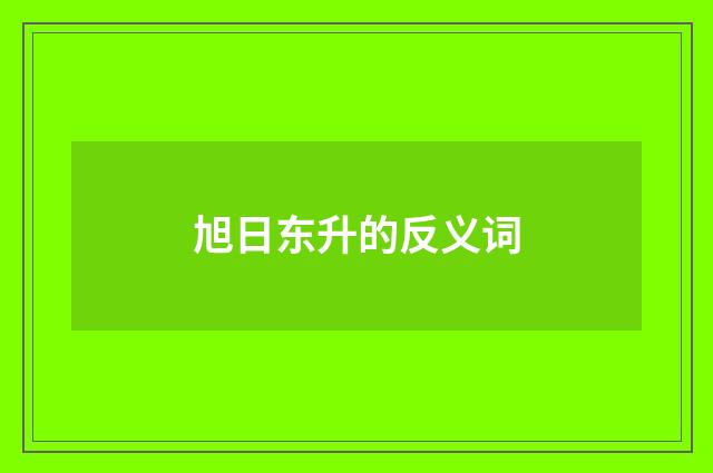 旭日东升的反义词