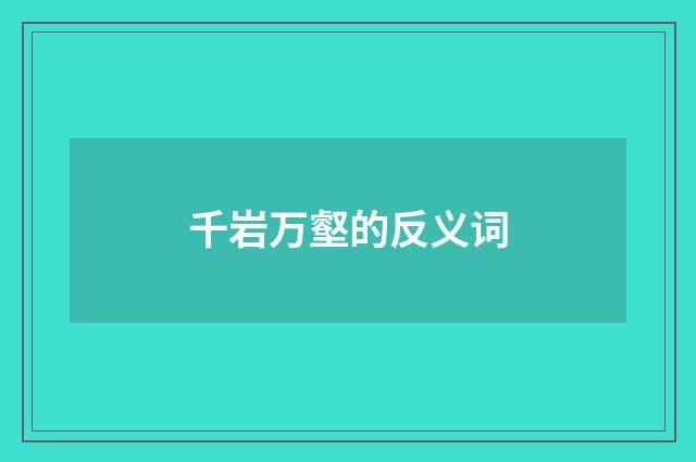 千岩万壑的反义词