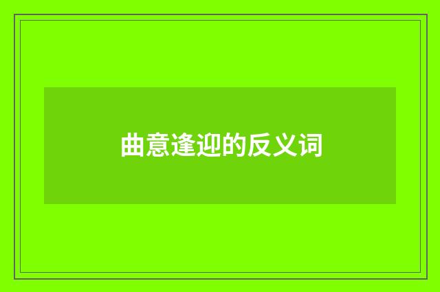 曲意逢迎的反义词