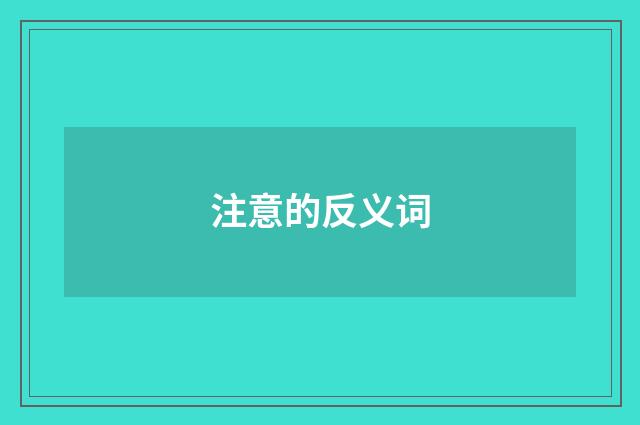 注意的反义词
