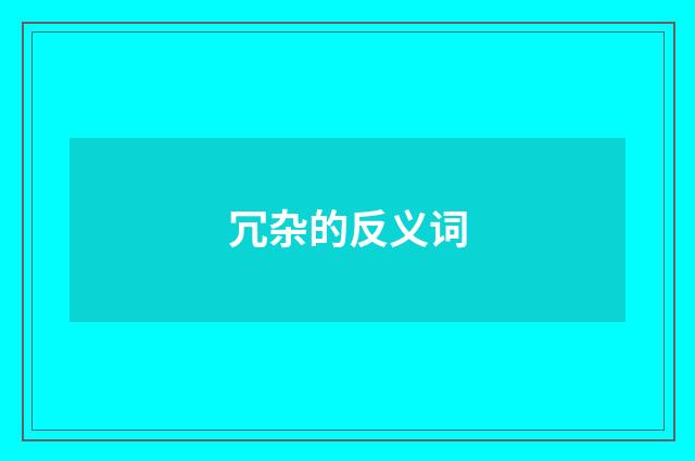 冗杂的反义词