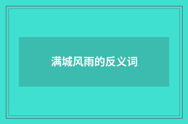 满城风雨的反义词