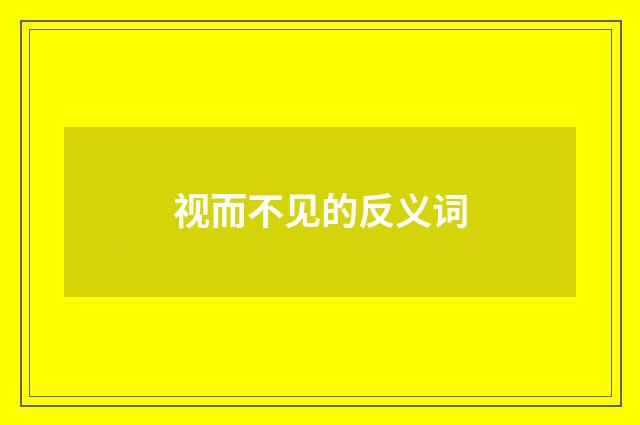 视而不见的反义词