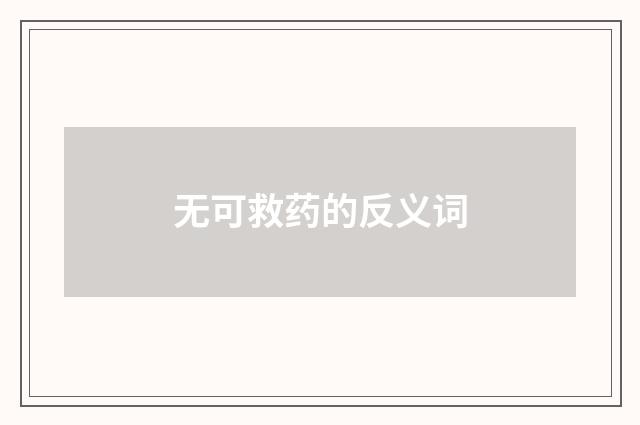 无可救药的反义词