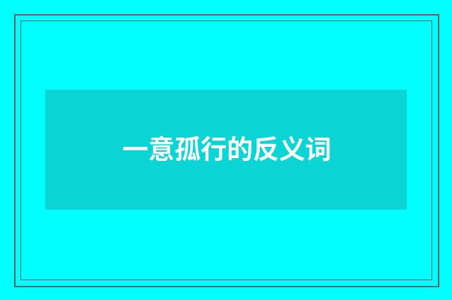 一意孤行的反义词