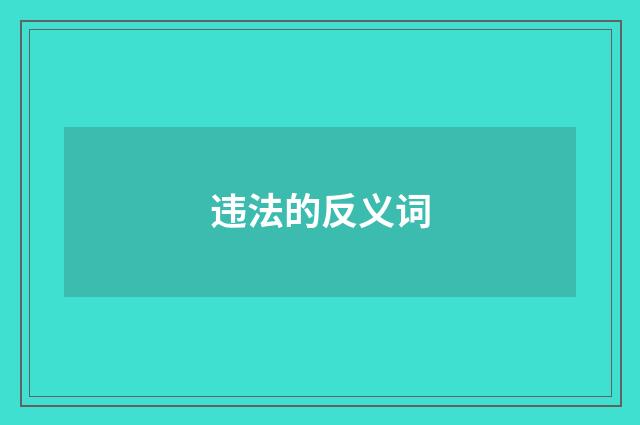 违法的反义词