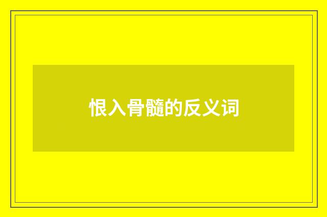 恨入骨髓的反义词