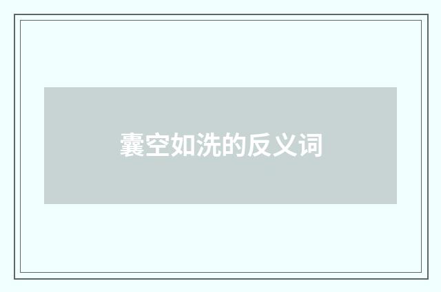 囊空如洗的反义词