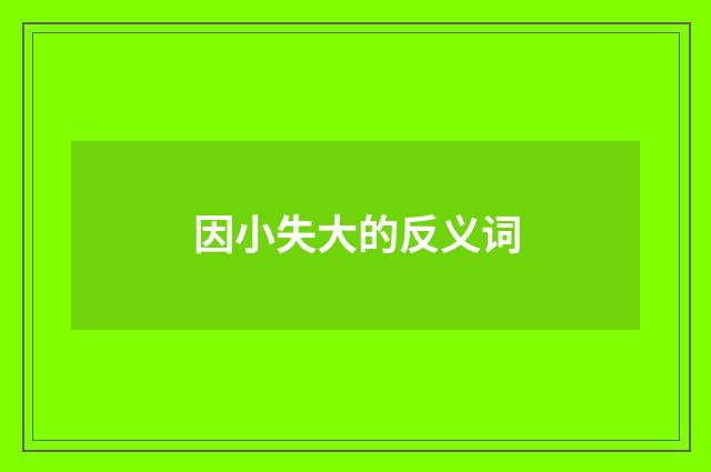 因小失大的反义词