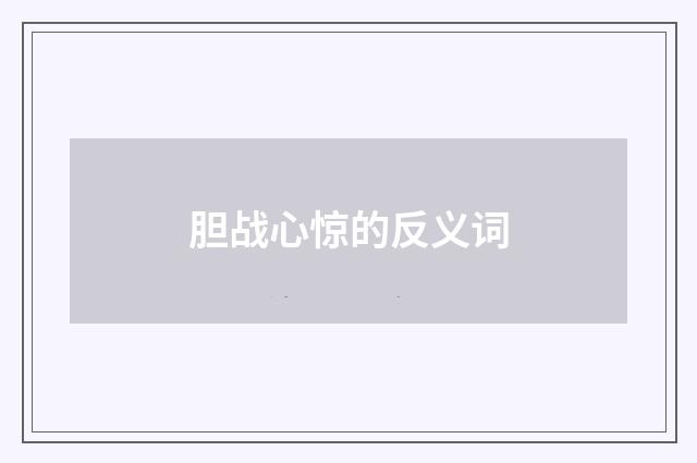 胆战心惊的反义词