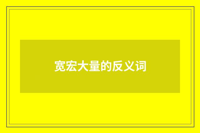 宽宏大量的反义词