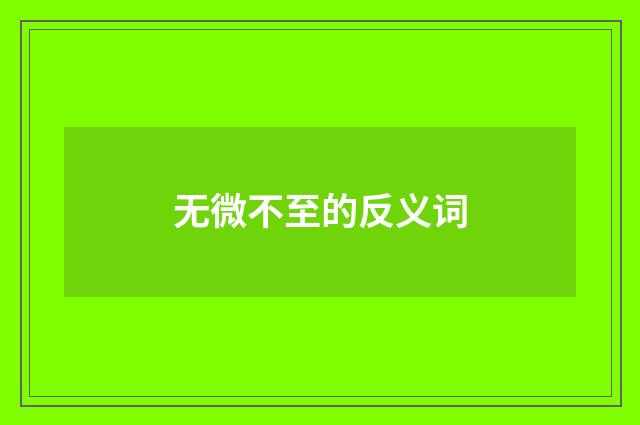 无微不至的反义词