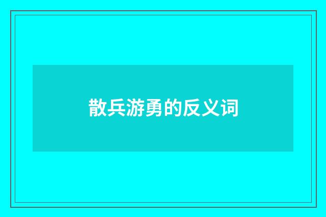 散兵游勇的反义词
