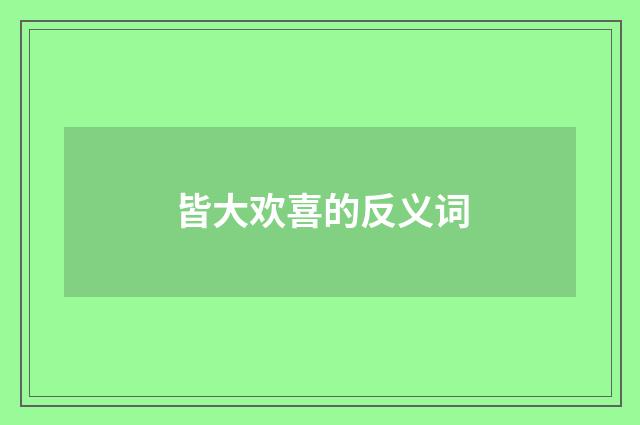 皆大欢喜的反义词