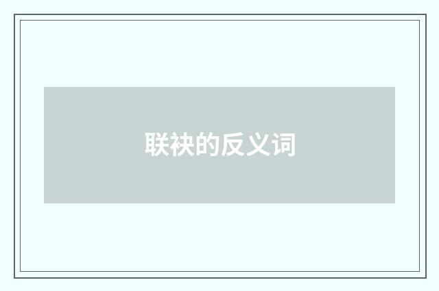 联袂的反义词