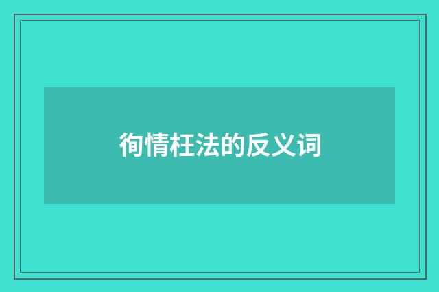 徇情枉法的反义词