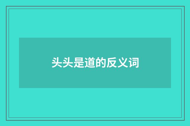 头头是道的反义词
