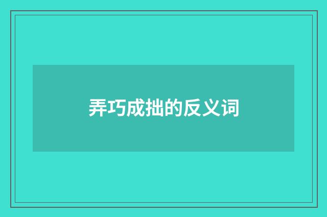 弄巧成拙的反义词