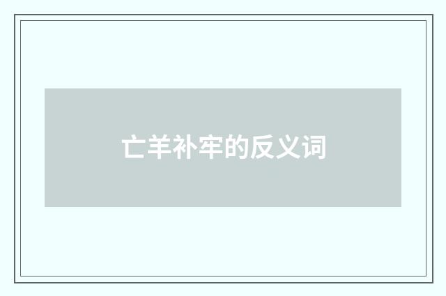 亡羊补牢的反义词
