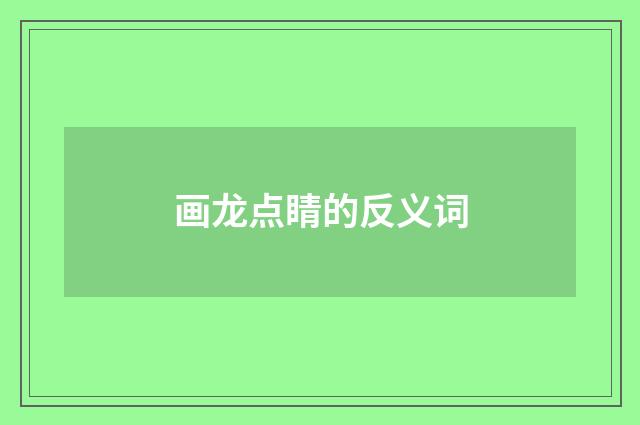 画龙点睛的反义词