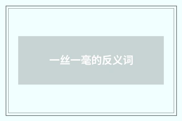 一丝一毫的反义词