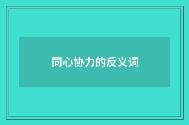 同心协力的反义词