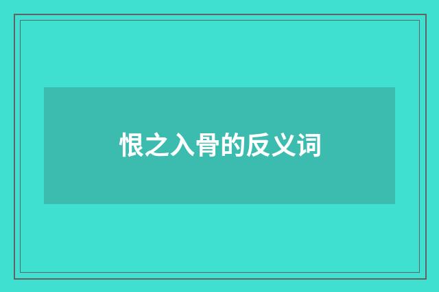 恨之入骨的反义词