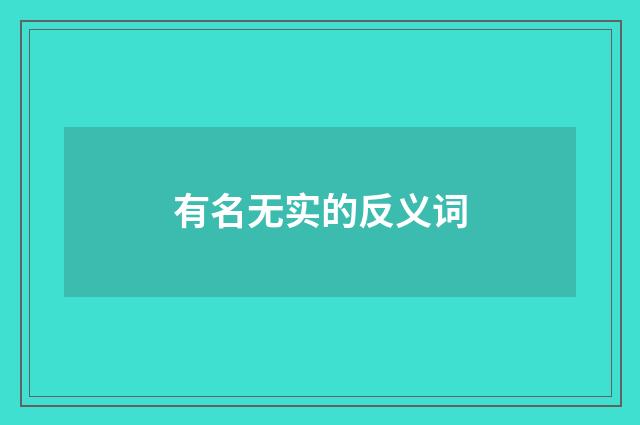 有名无实的反义词
