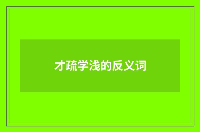 才疏学浅的反义词