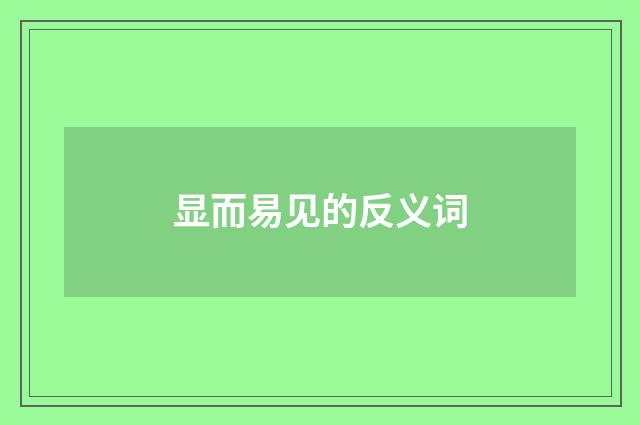 显而易见的反义词