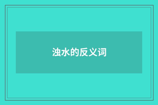 浊水的反义词