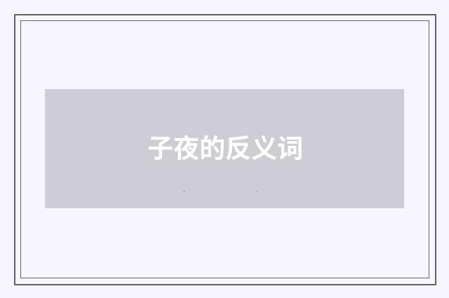 子夜的反义词