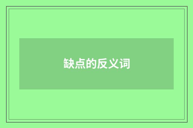 缺点的反义词